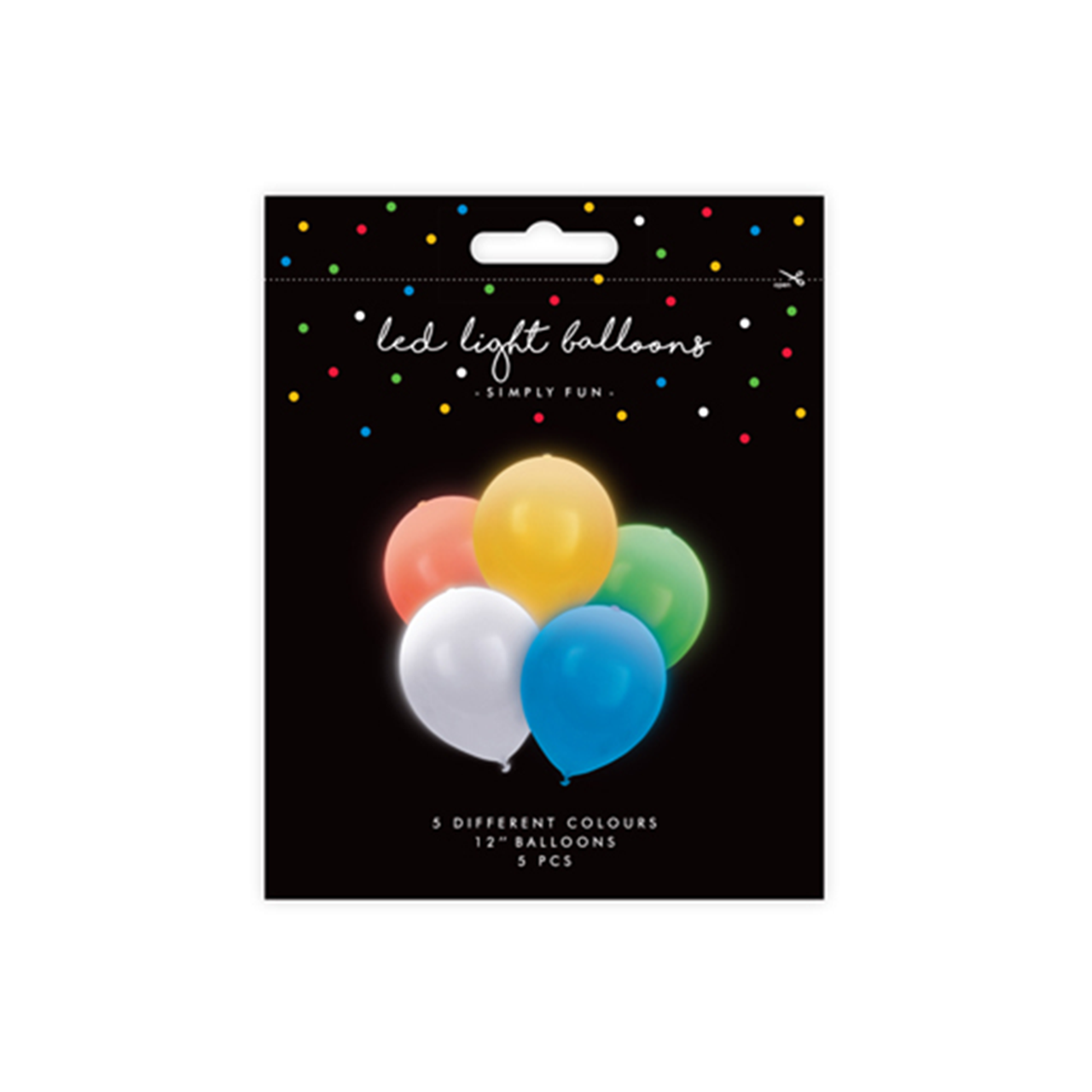 5 LED-Luftballons - Ø 30cm - Bunt
