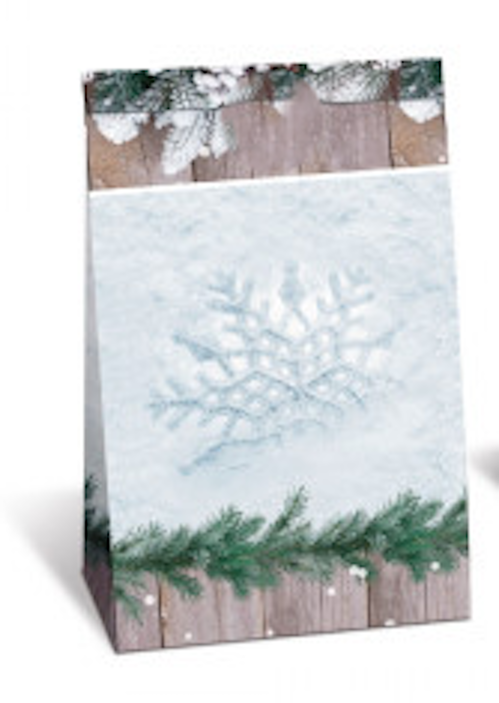 Geschenktüte, Schneeflocke Winter, 12 x 19 x 6 cm 
