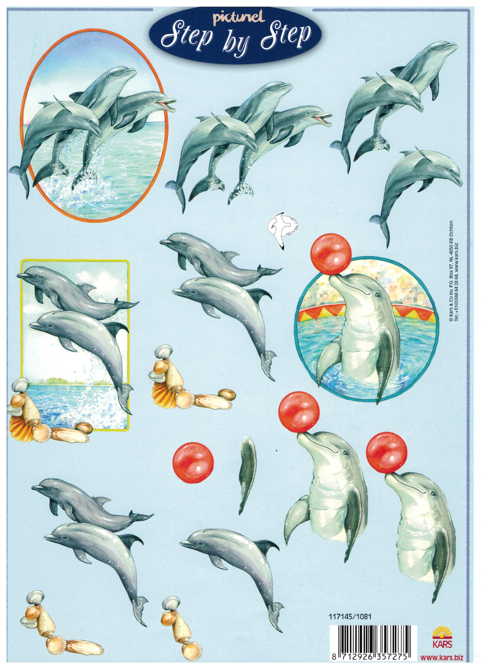 3-D-Motiv-Bogen zum Schneiden  Delfin