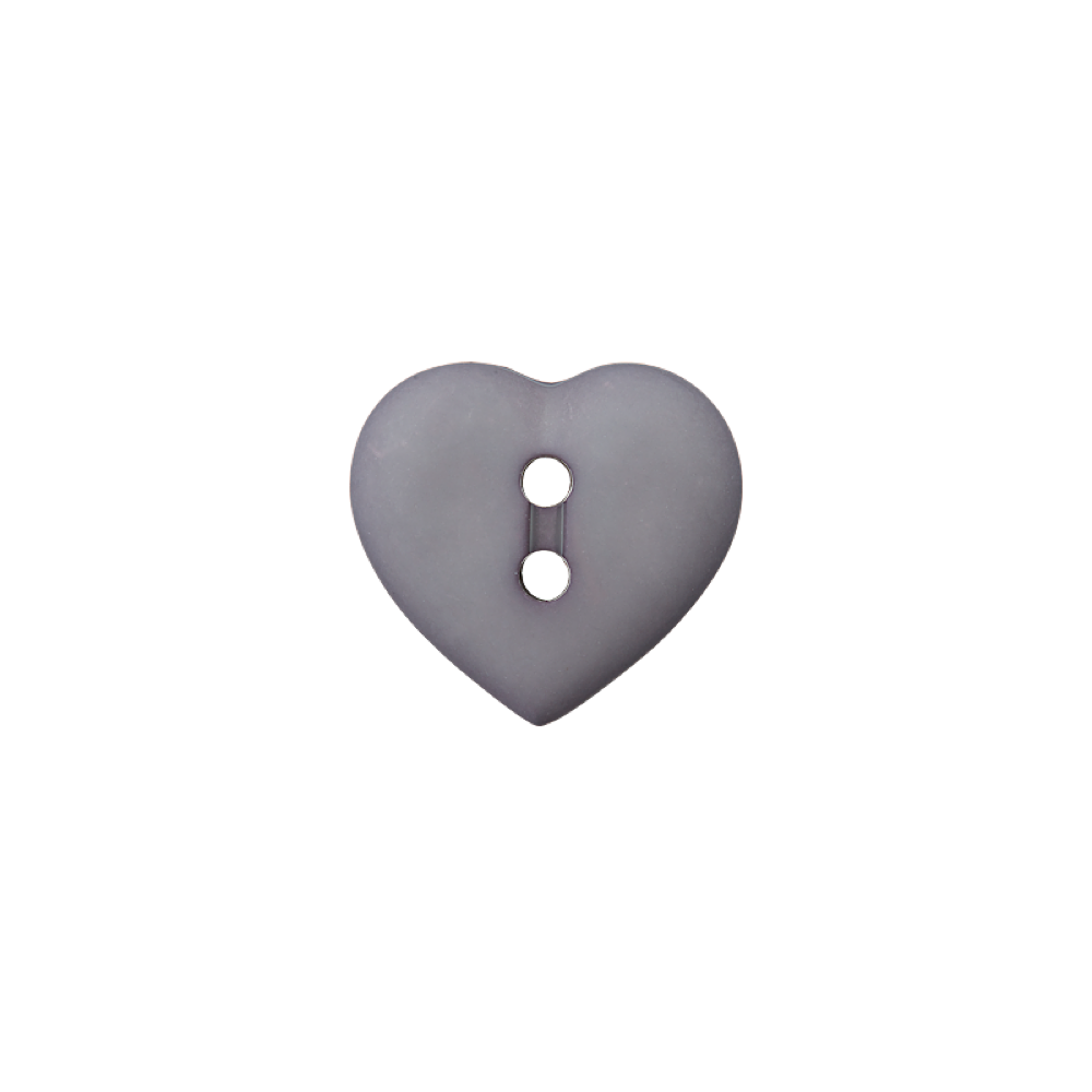 Polyesterknopf 2-Loch Herz matt, 15 mm, 1 Stück