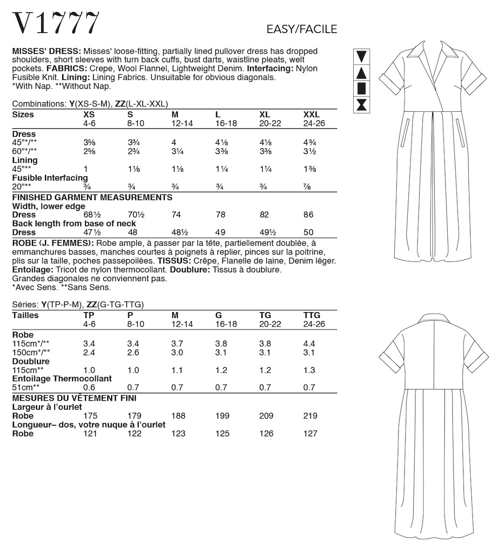 Vogue® Patterns Papierschnittmuster Damen - Pulloverkleid  - V1777