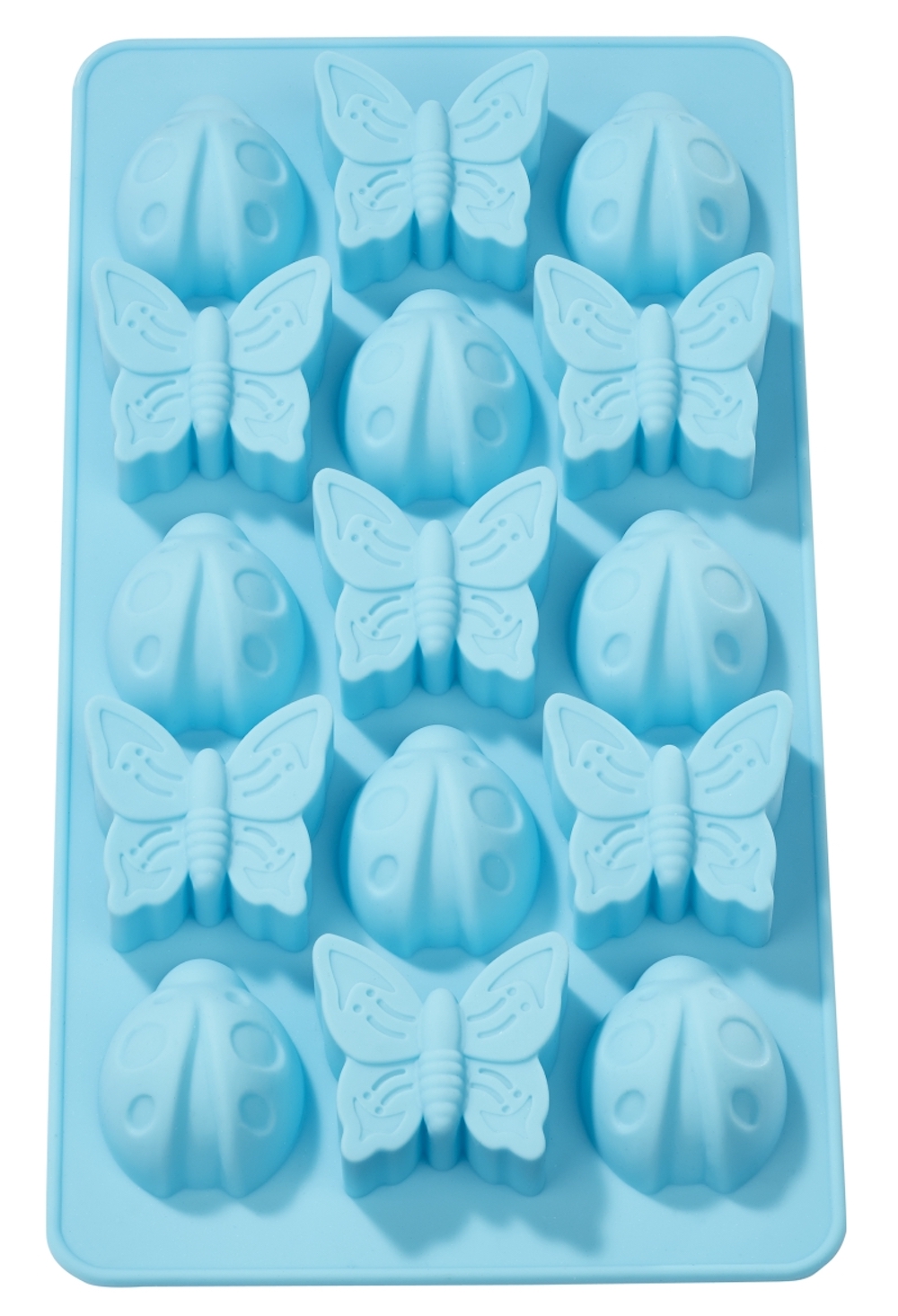 Silikon Giessform Gießform Marienkäfer - Schmetterling, 20 x 10cm, lebensmittelecht