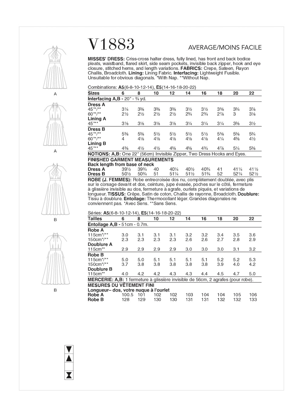 Vogue® Papierschnittmuster Damen - Kleid - V1883