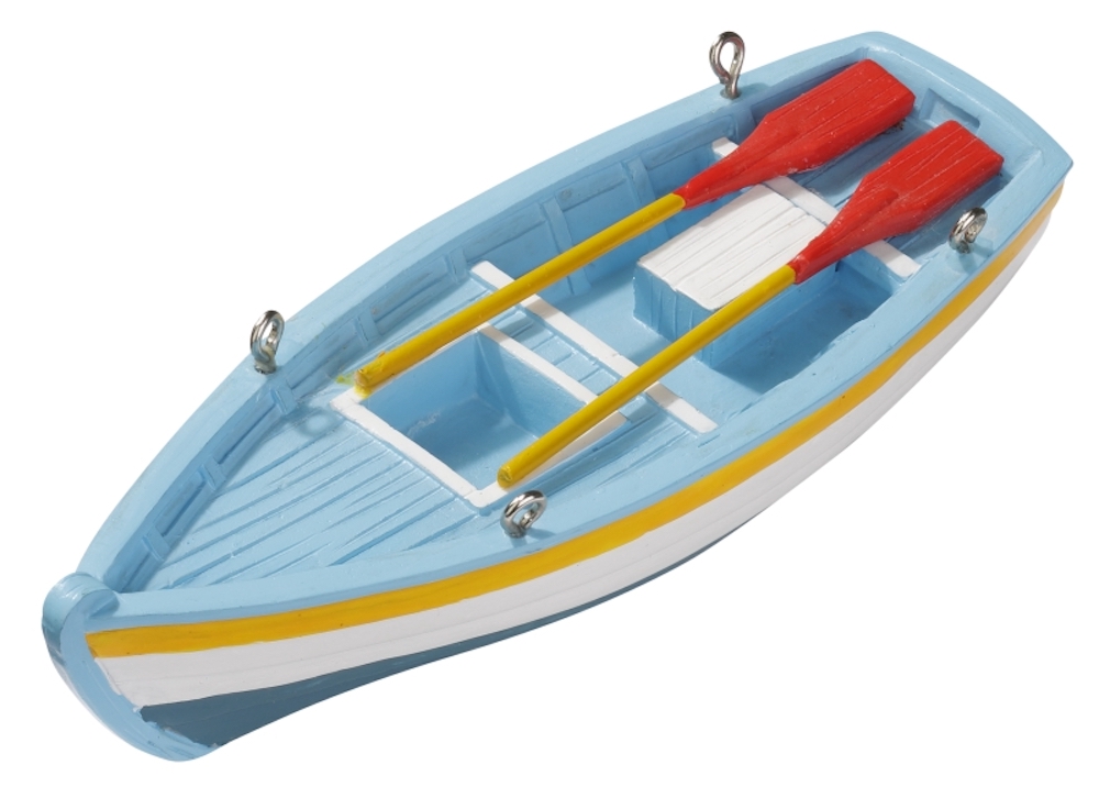 Miniatur Ruderboot, 10x3,5x1,8cm, Polyresin