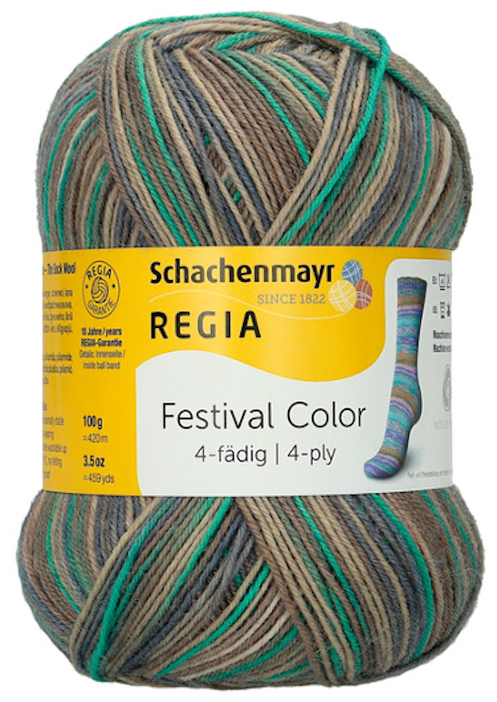Sockenwolle Regia Festival Color - 4-fädig, 420m/100g, Col.02884