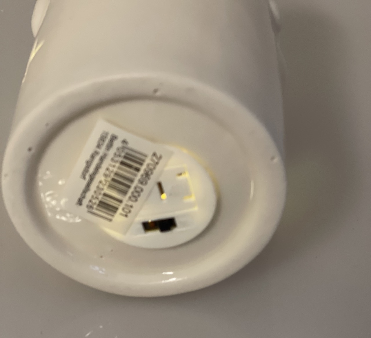 LED Porzellankerze weiß, 14,5 cm