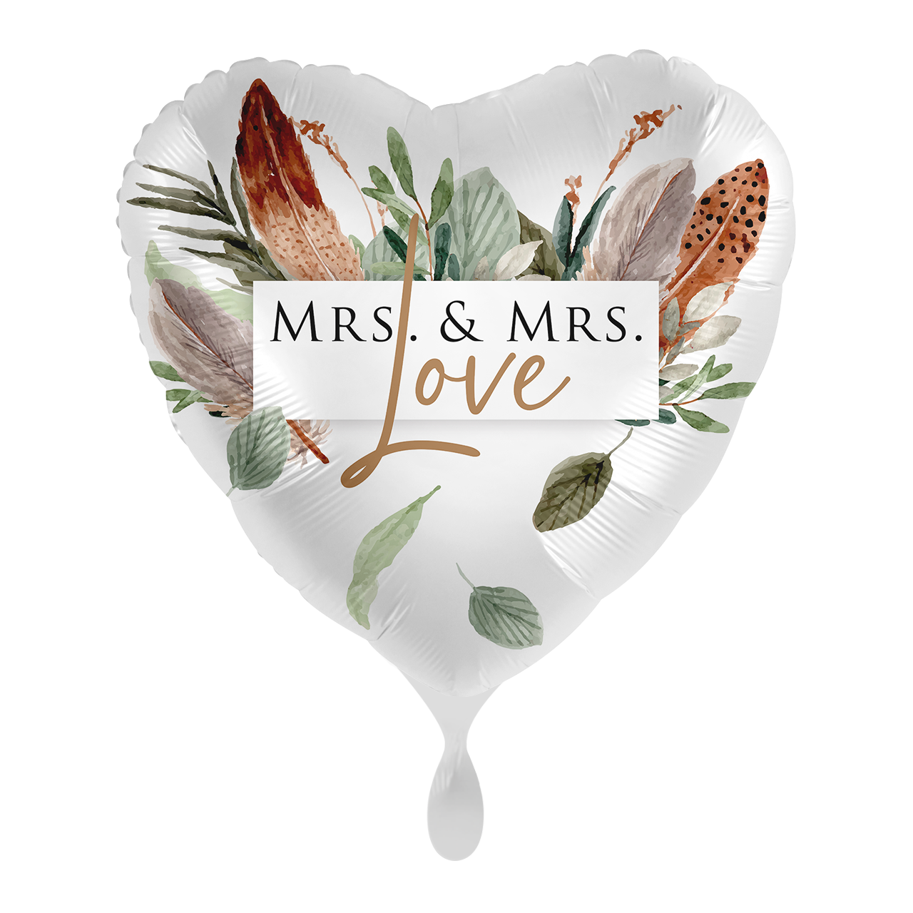 Folienballon Herz - Mrs. & Mrs. Rustic Love Wedding- 43cm
