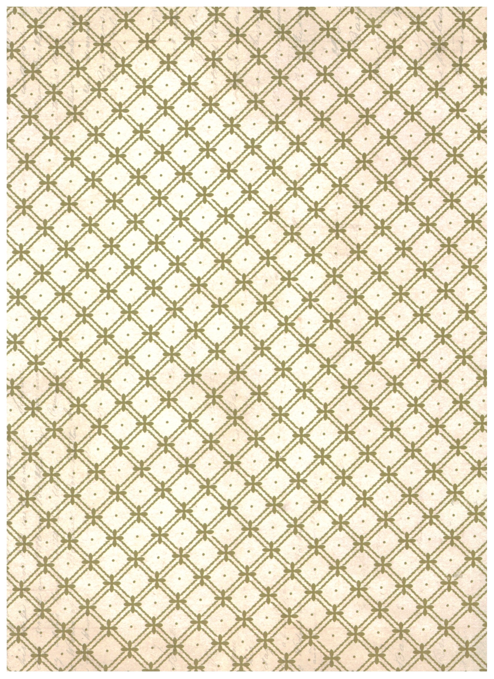 Scrapbook-Papier Doppelseitiges Papier, 30,5 x 30,5 cm, Rauten / Rückseite oliv mit Streifen