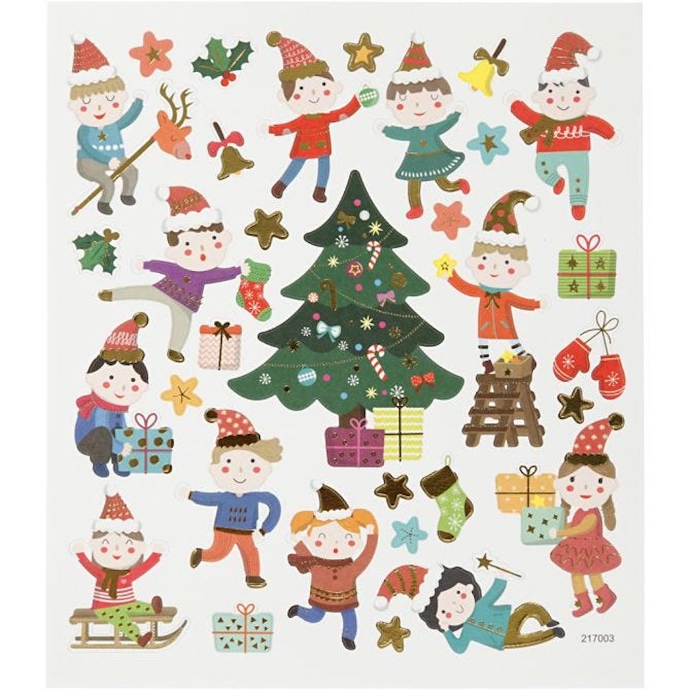 Sticker, Kinderweihnachten, 15x16,5 cm, 1 Bl.