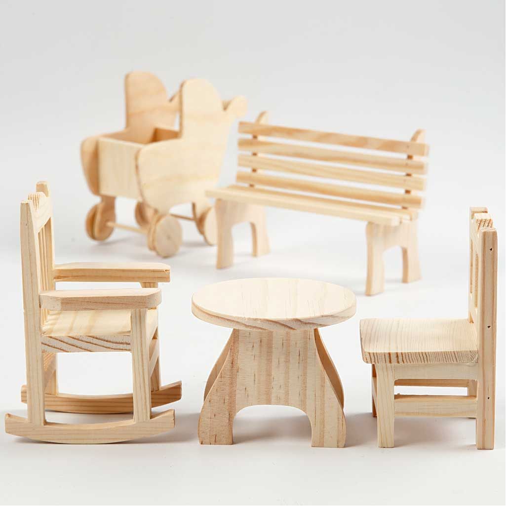 Stuhl Holz, 9,5 x 5,5 x 5,5 cm