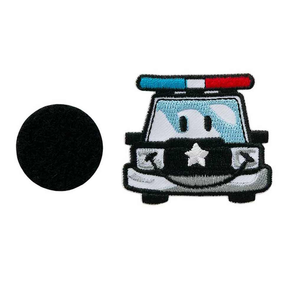 Applikation - aufbügelbar Smiley© Polizeiauto 45 mm mit Klett, 1 Stck.  