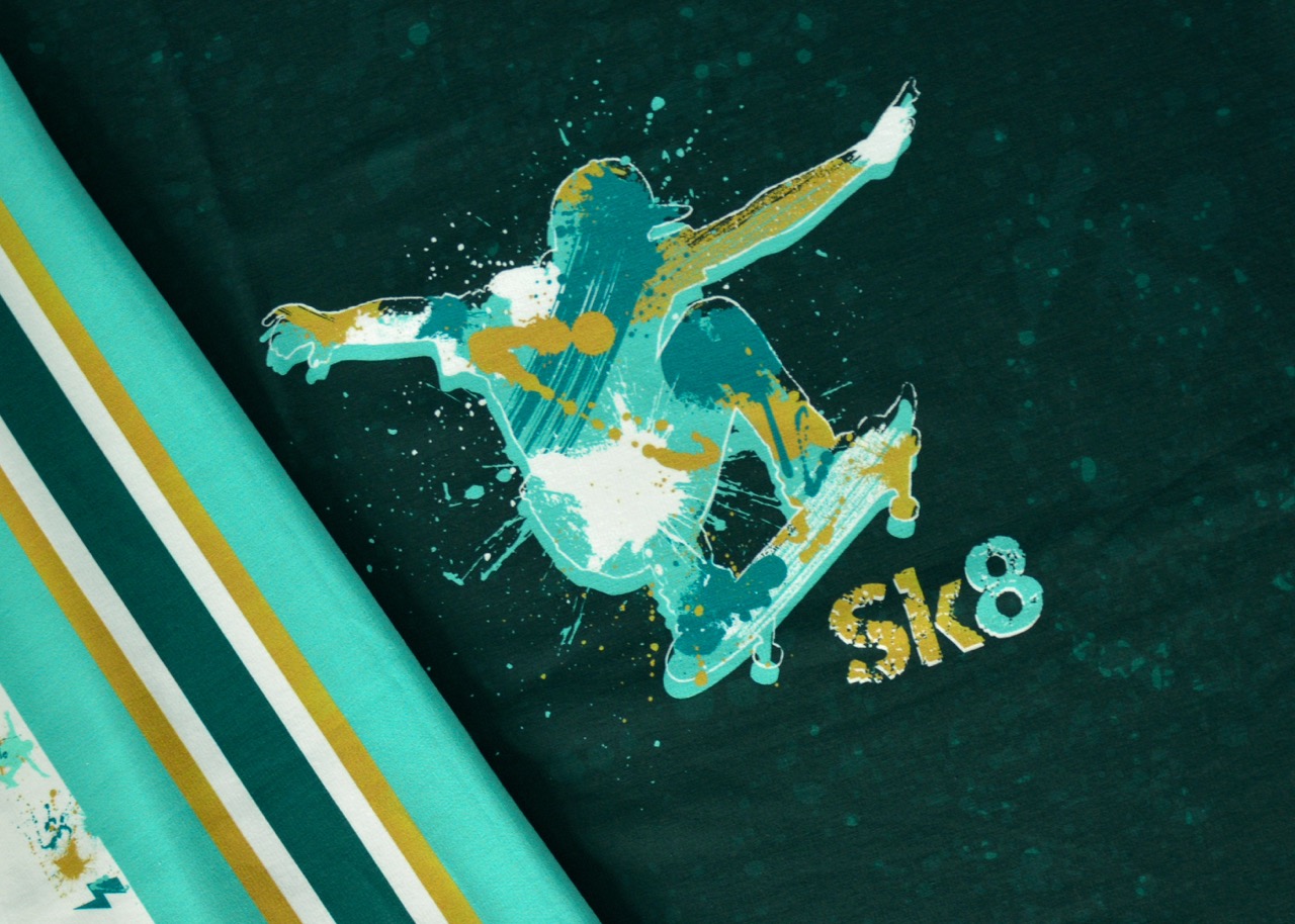 French Terry - Sk8 by Lycklig Design (Skate) - Panel (80cm)