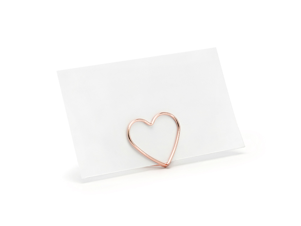 Tischkarten-Halter Herzen, roségold, 2,5 cm, 10 Stück