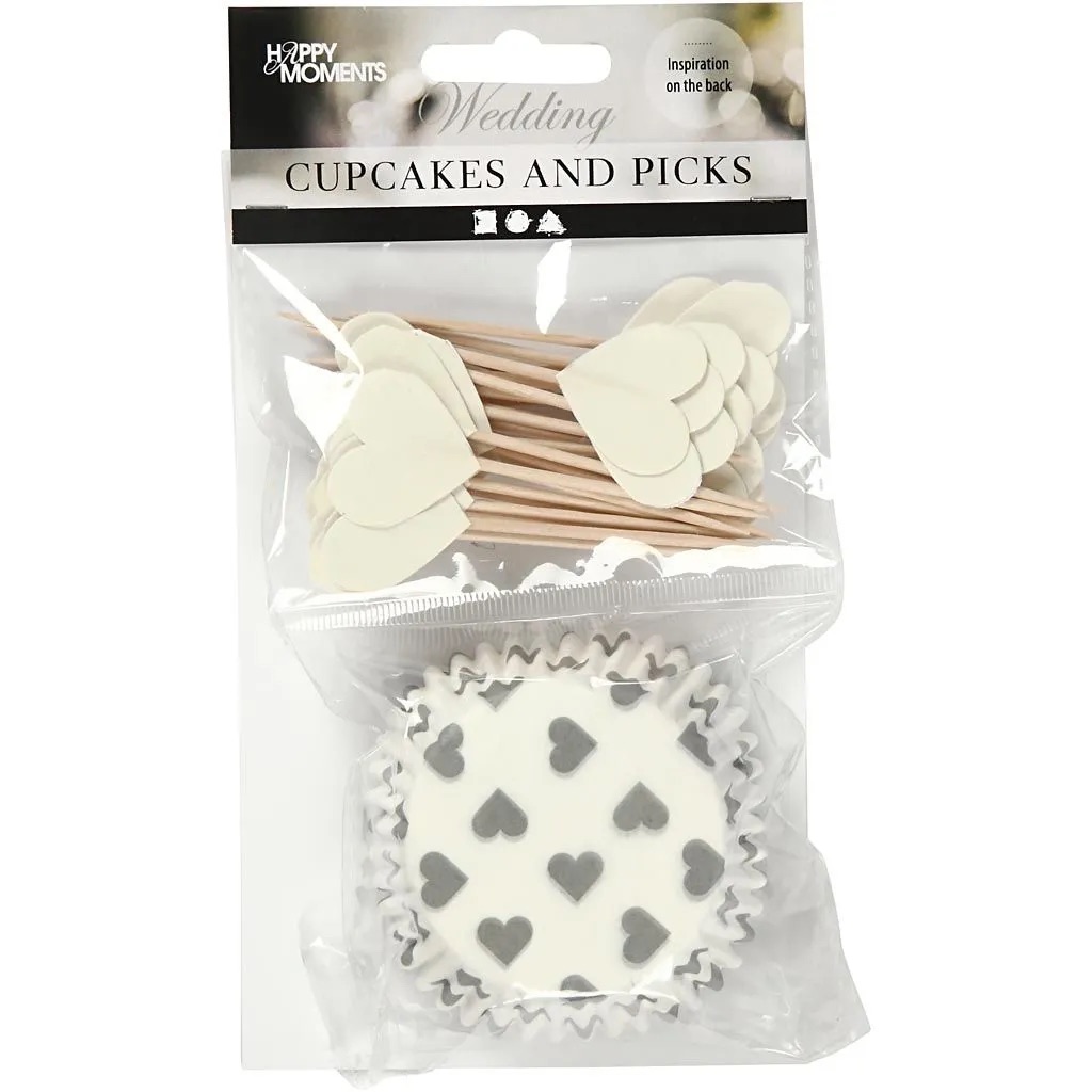 Cupcakehüllen und Picker - Herzen - 24 Stück