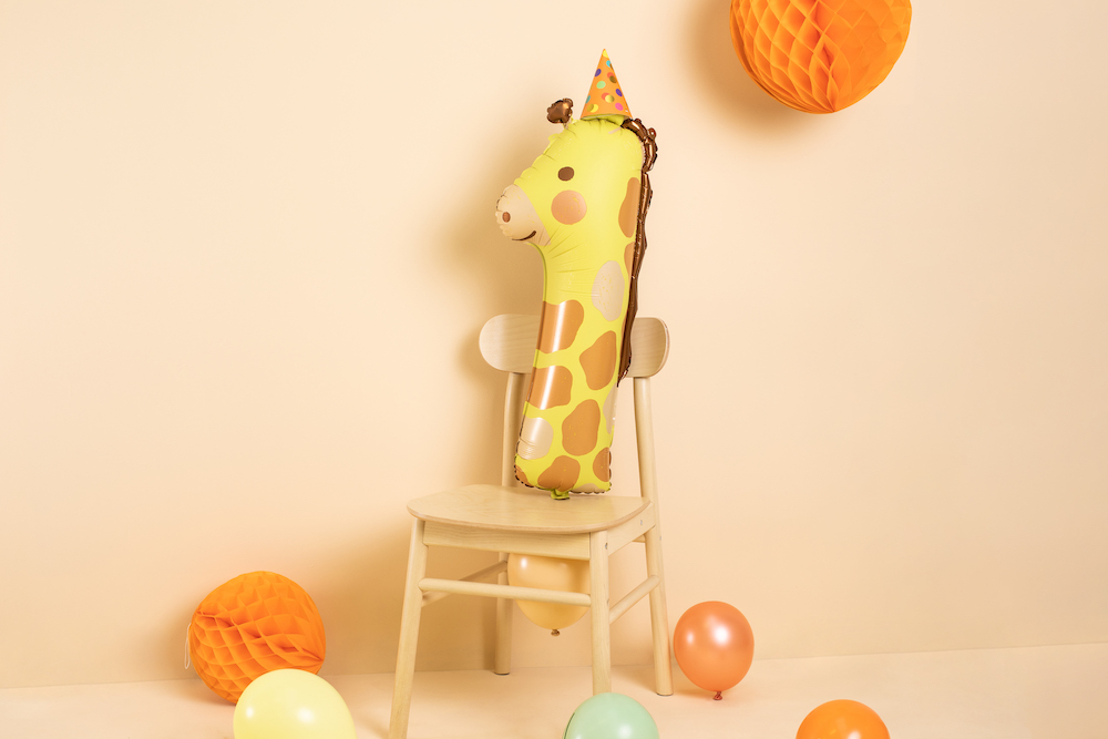 Folienballon Zahl 1 Giraffe, 42x90cm, 1 Stück