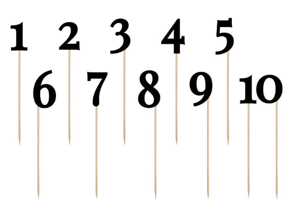 Caketopper Tischnummern, in Schwarz, 24-26 cm