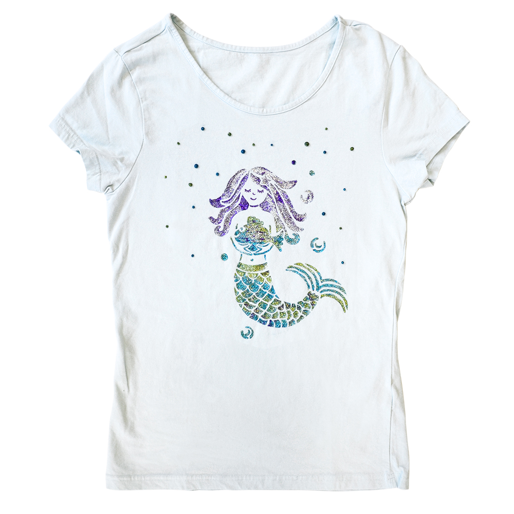 Kreativ-Set Mermaid Magic, Textilfarbe und Schablone