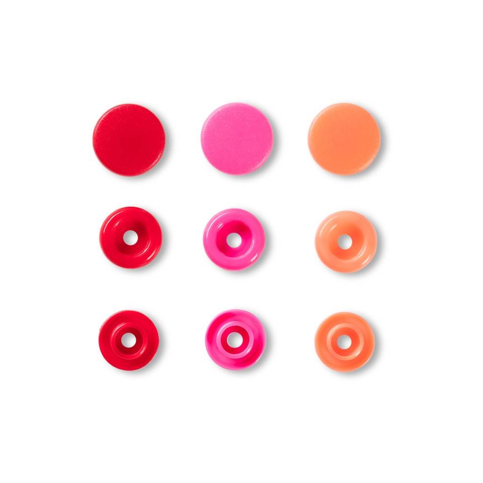 Druckknopf Color Snaps, Prym Love, 12,4mm, rot/pink/orange