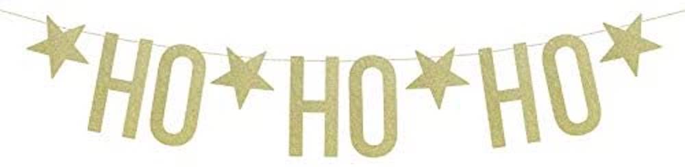 Banner 'HoHoHo' Gold, 14x100cm