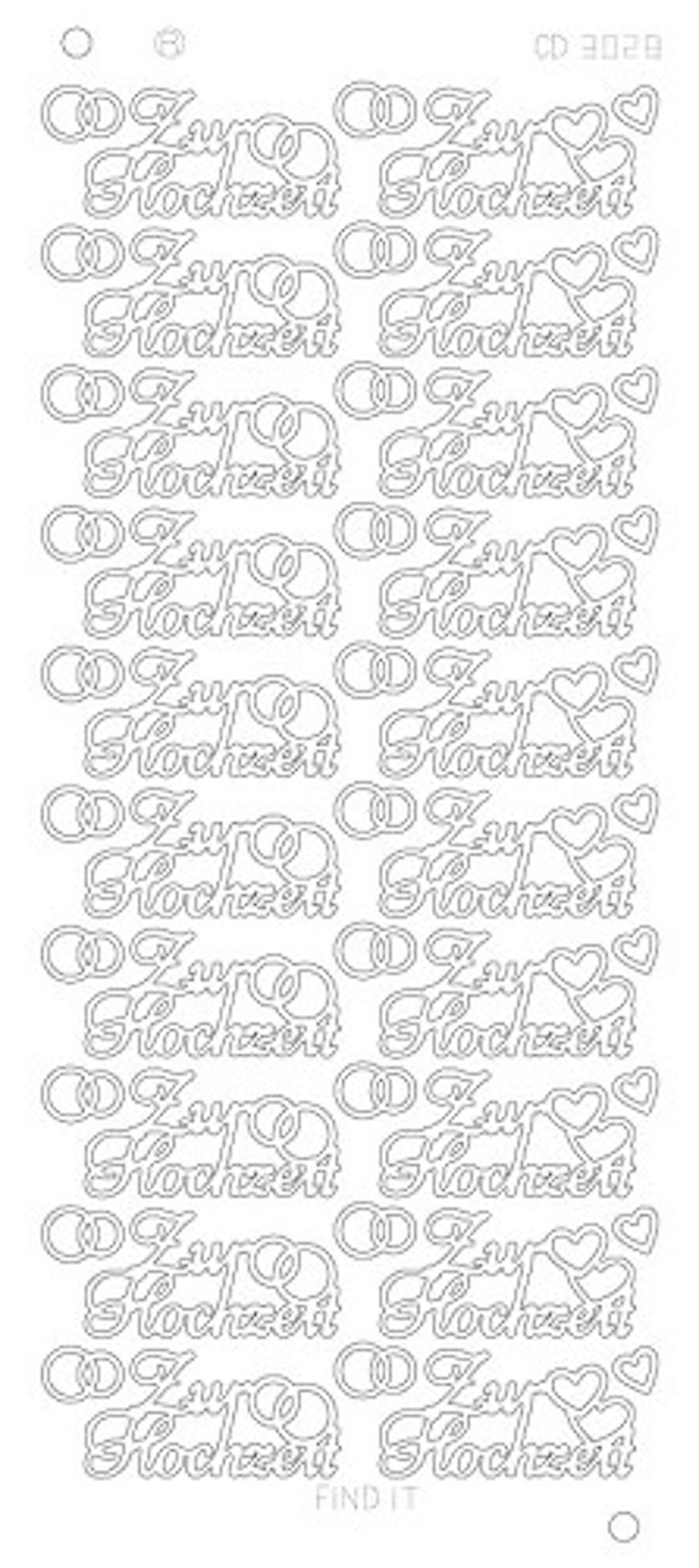 Konturensticker Sticker Zur Hochzeit Platinum - silber glänzend