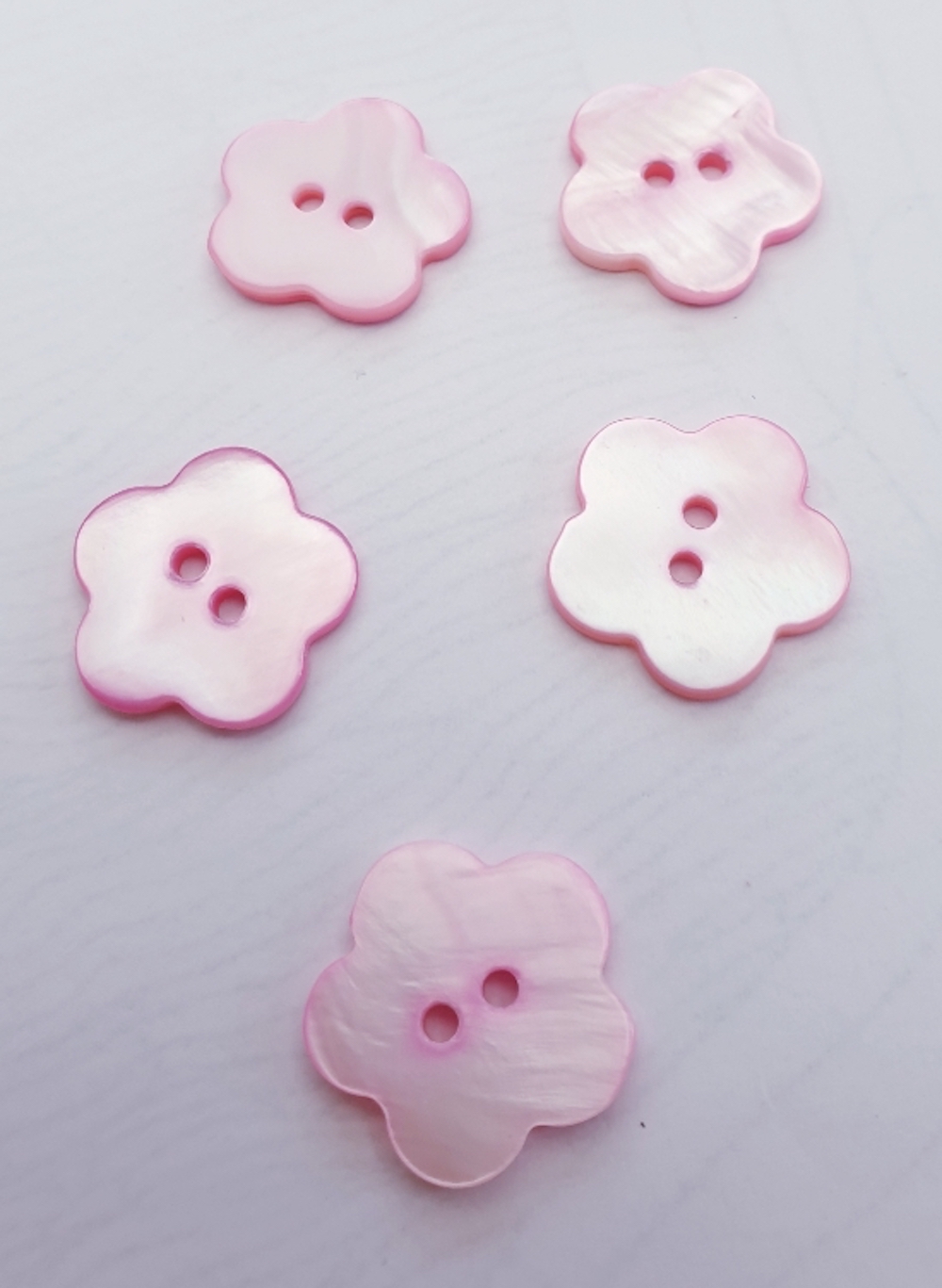 Knopf Knöpfe Kunststoffknopf rosa in Blütenform, 18mm  1 Stck.