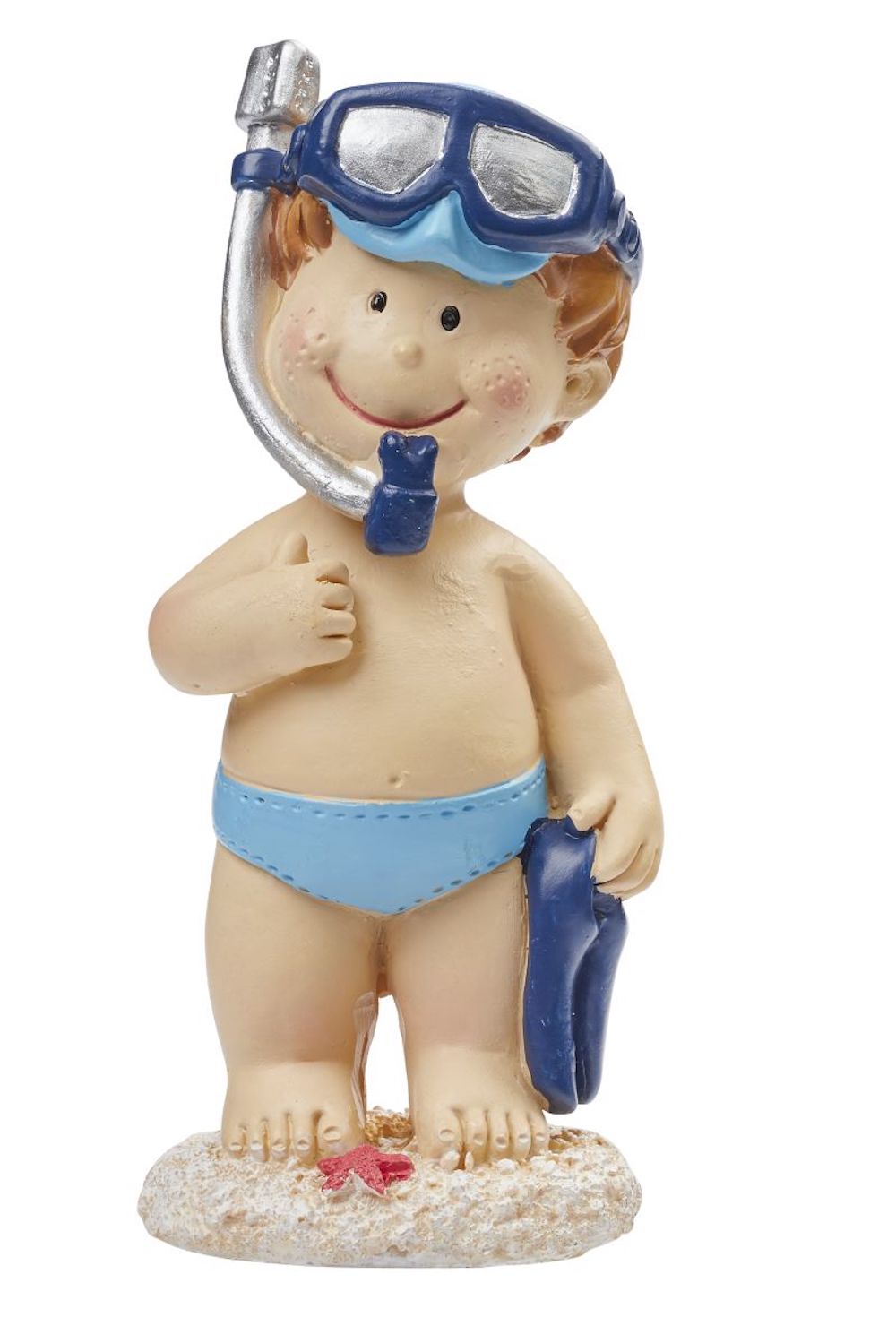 Badefigur Junge mit Tauch-Ausrüstung, ca. 8cm, stehend