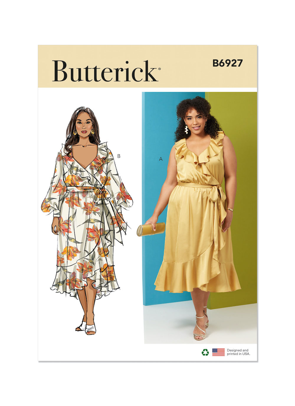 Butterick® Papierschnittmuster Wickelkleid Damen B6927