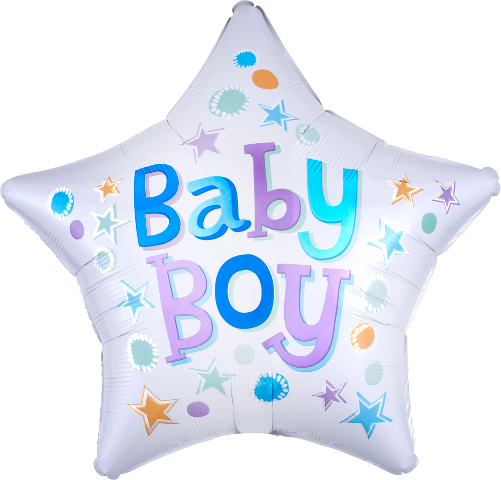Folienballon Stern - Baby Boy - 48cm