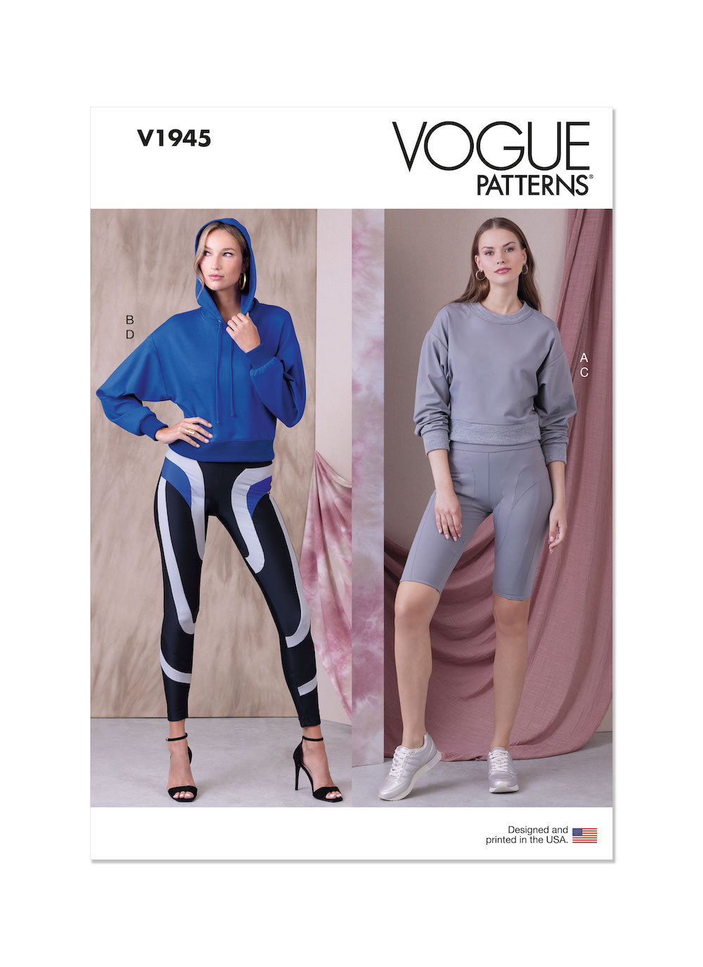 Vogue® Patterns Papierschnittmuster Leggins & Hoodie V1945 Größe A