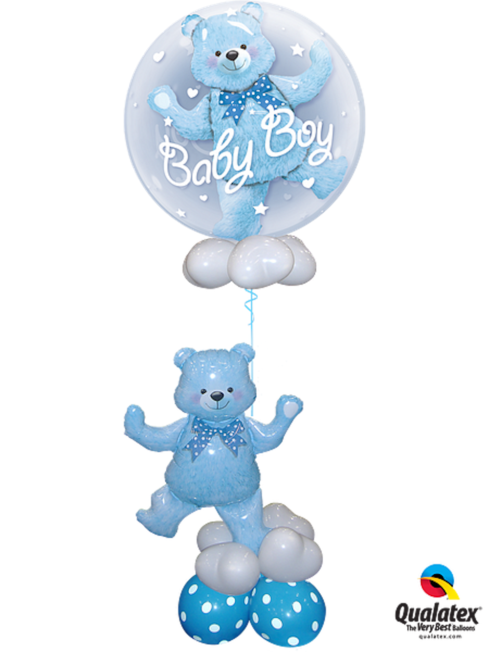 Folienballon Double Bubble - Baby Boy Bär - 56cm