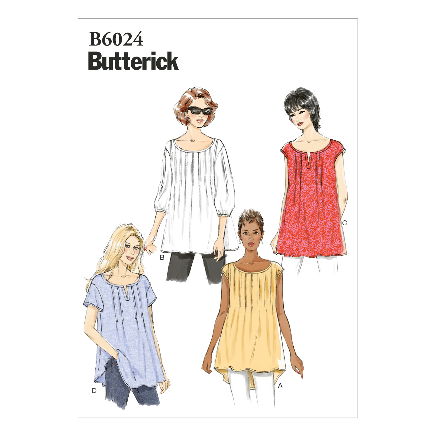 Butterick® Papierschnittmuster Bluse Top Damen B6024