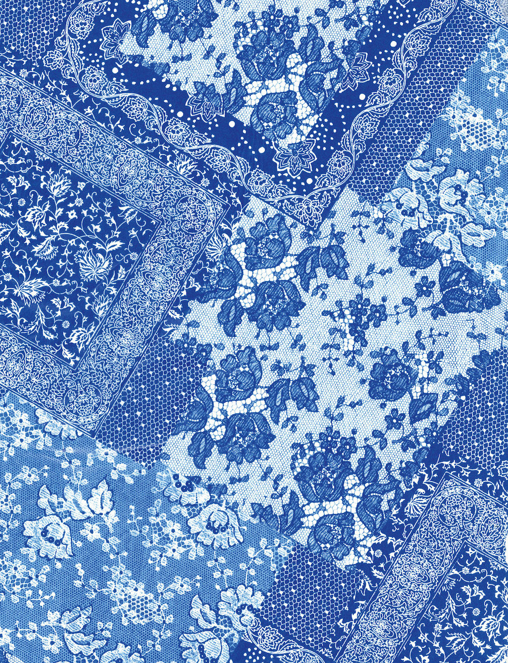 Décopatch-Papier 629 Spitze blau, 30 x 40 cm 