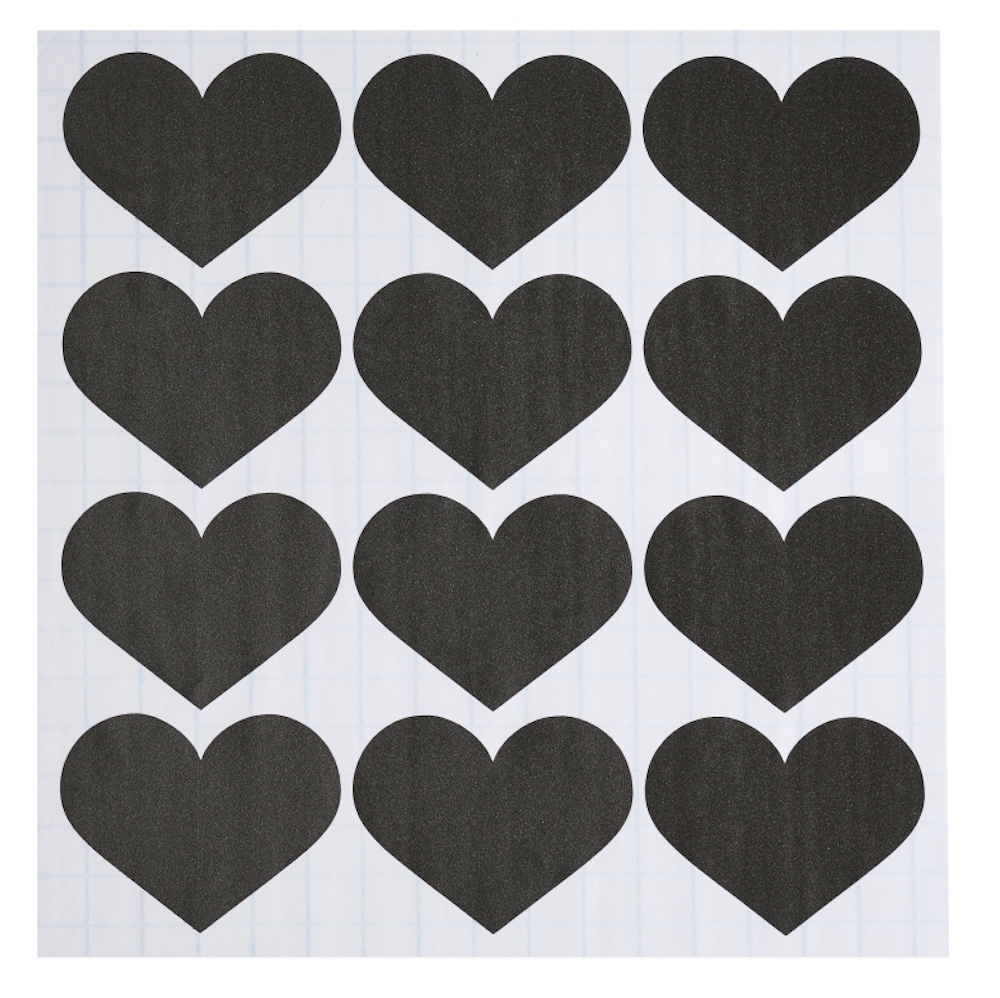 Tafelfolien-Sticker Herzen D: 5 cm - 3 Bögen