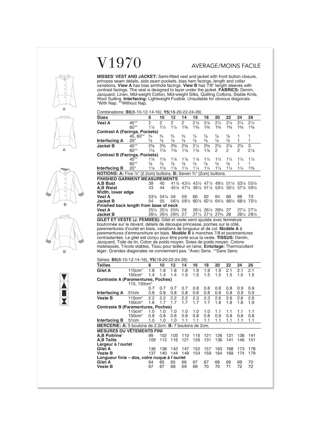 Vogue® Patterns Papierschnittmuster Blusen Damen Marcy Tilton  V1970