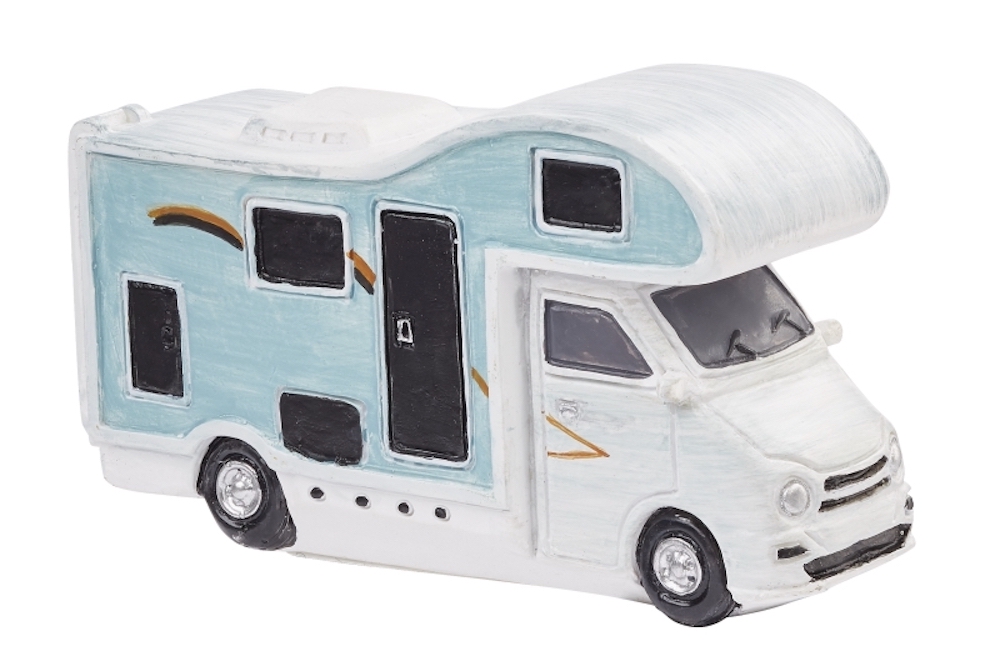 Miniatur Camper Wohnmobil  weiß/blau  8 cm 