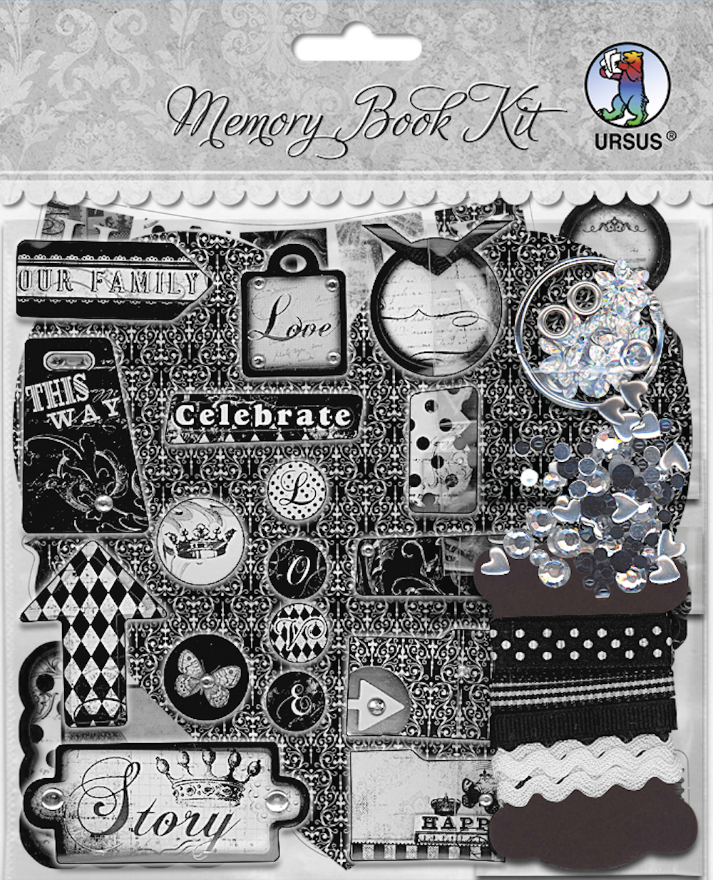 Bastelset Memory Book Kit Shabby Chic Haert