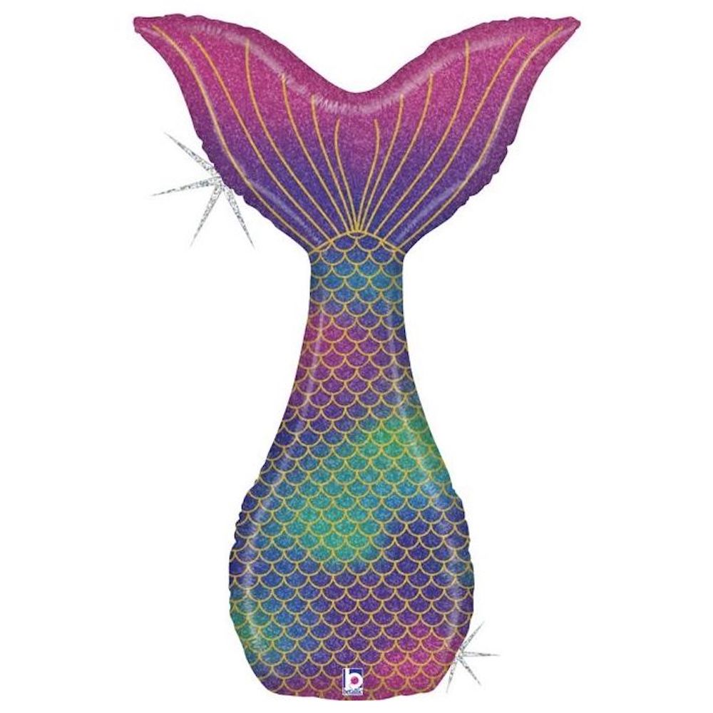 Glitter Mermaid Tail Holographic 46in/117cm (verpackt)