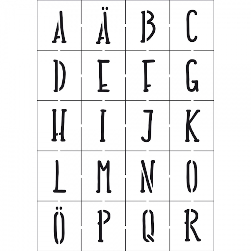 Universal-Schablonen-Set A5 2-tlg. Alphabet + Zahlen modern