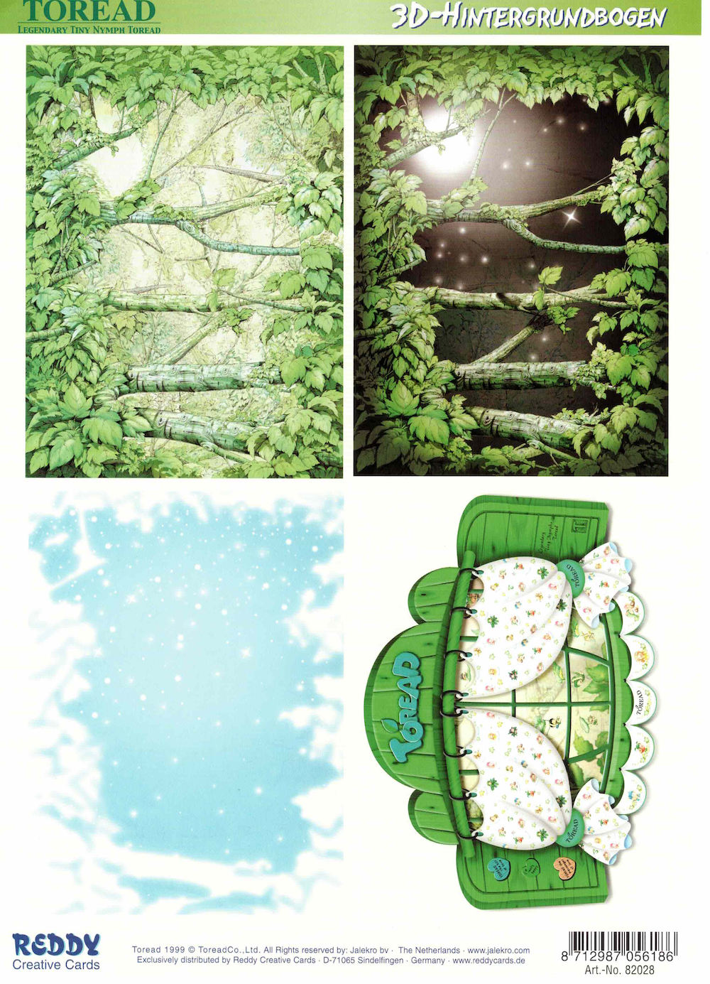 Hintergrund-Bogen für 3-D-Motive Wald grün/blau  Morehead