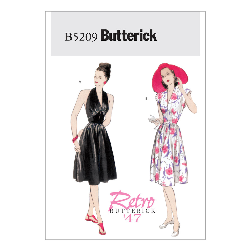 Butterick® Papierschnittmuster Retro '47 Kleid Damen B5209
