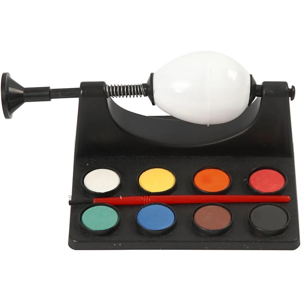Eier-Malgerät Set - L 16,5 cm, Schwarz mit 8 Wasserfarben und Pinsel