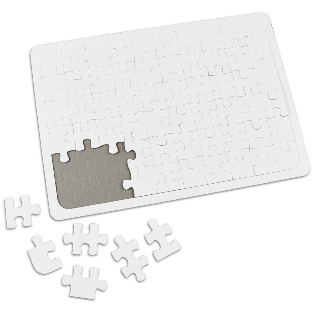Puzzle aus Pappe; blanko, 27,5 x 19 cm, 60 Teile