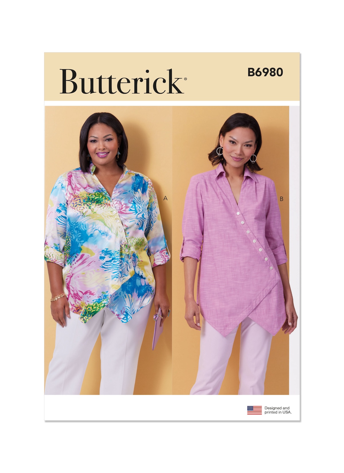 Butterick® Papierschnittmuster Damen - Halb tailliertes Hemd - B6980