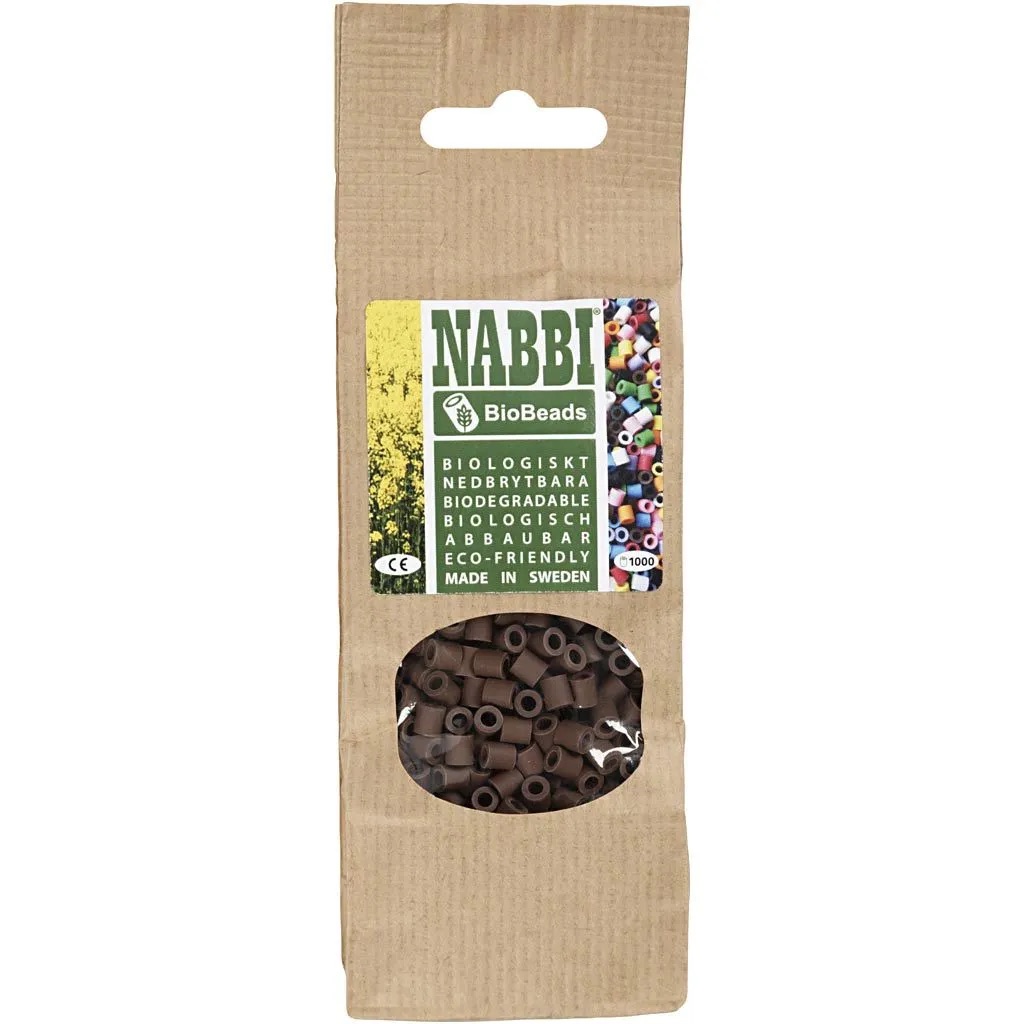 Nabbi® Bio Bügelperlen, 100% kompostierbar, Größe 5x5 mm, Lochgröße 2,5 mm, medium, 1000 Stk