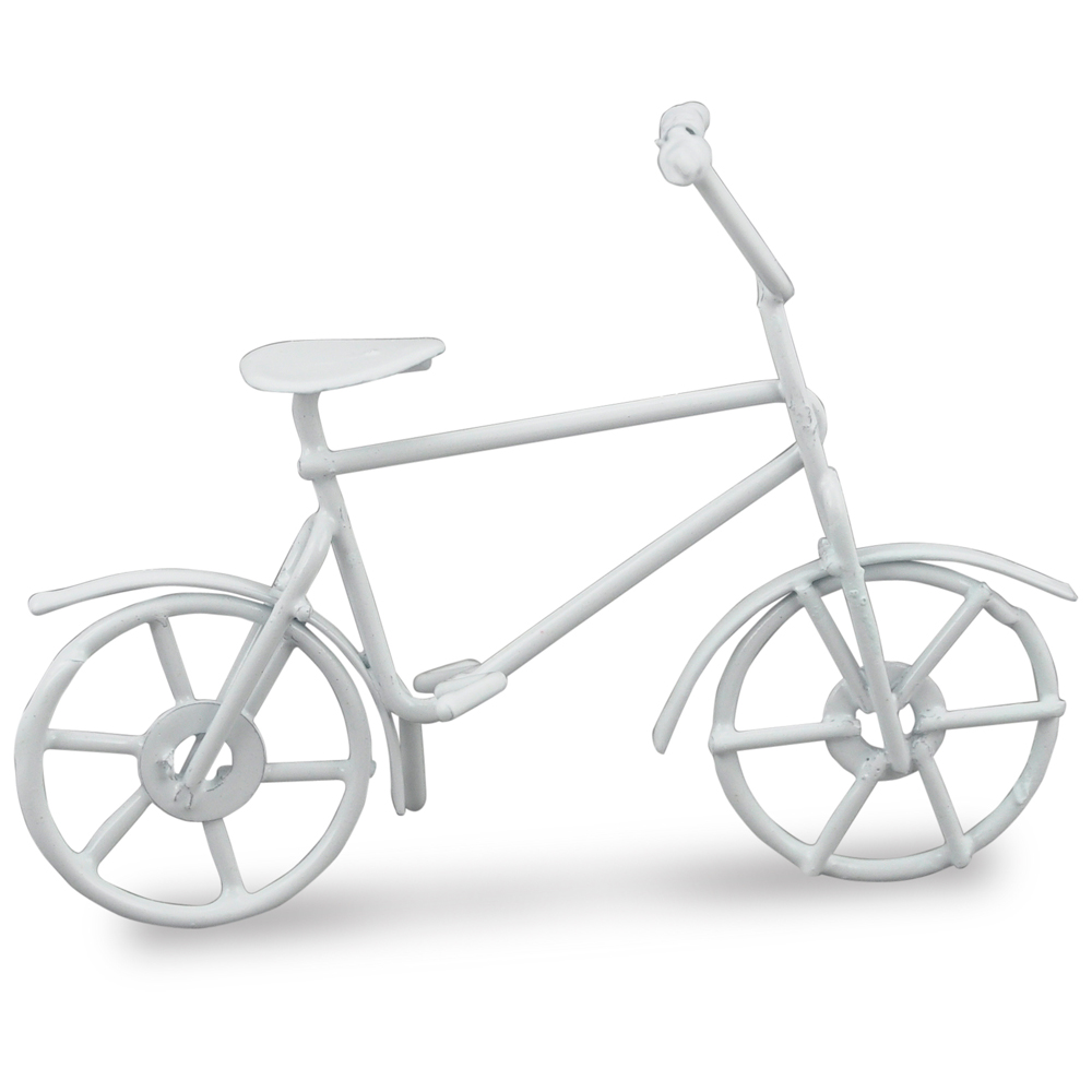 Metall-Deko "Fahrrad" -weiß- 10 x 6 cm