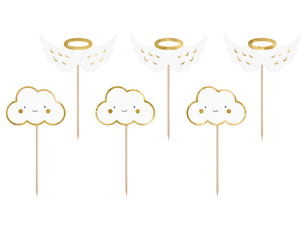 Dekorationen für Muffins - Wolken und Flügel, 12,5cm, 6 Stück