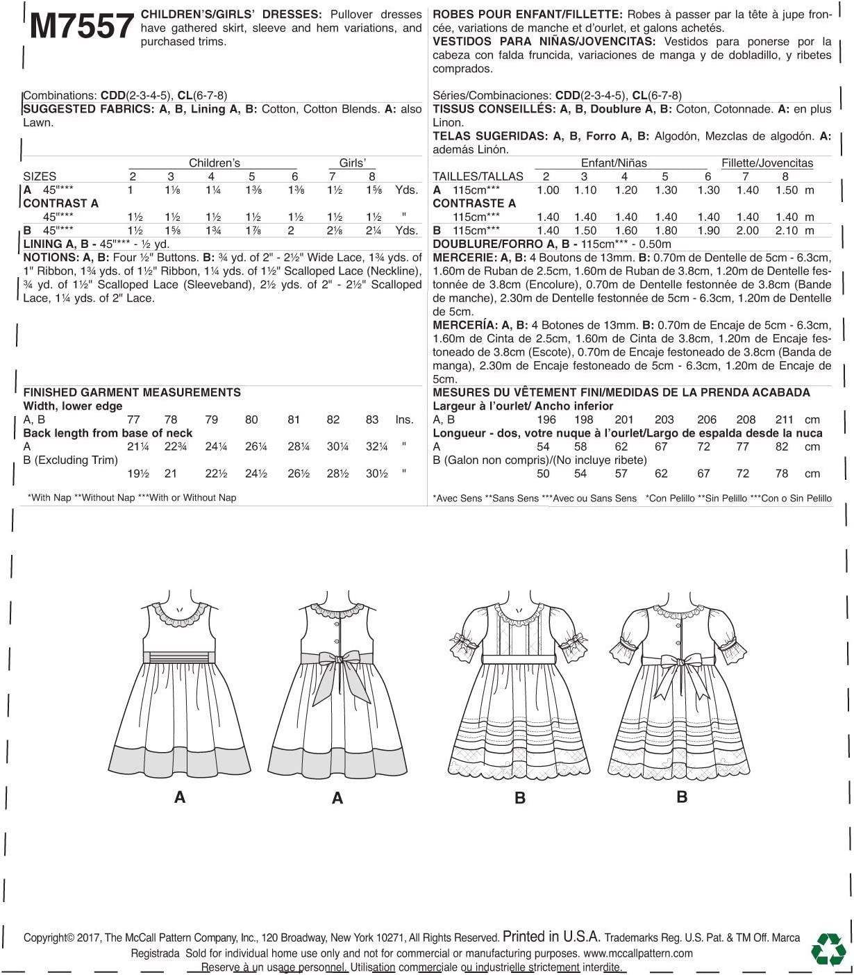 McCall's® Papierschnittmuster Kleid Mädchen M7557