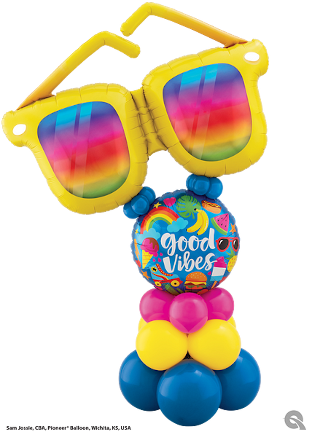 Folienballon - Regenbogen Sonnenbrille - 107cm