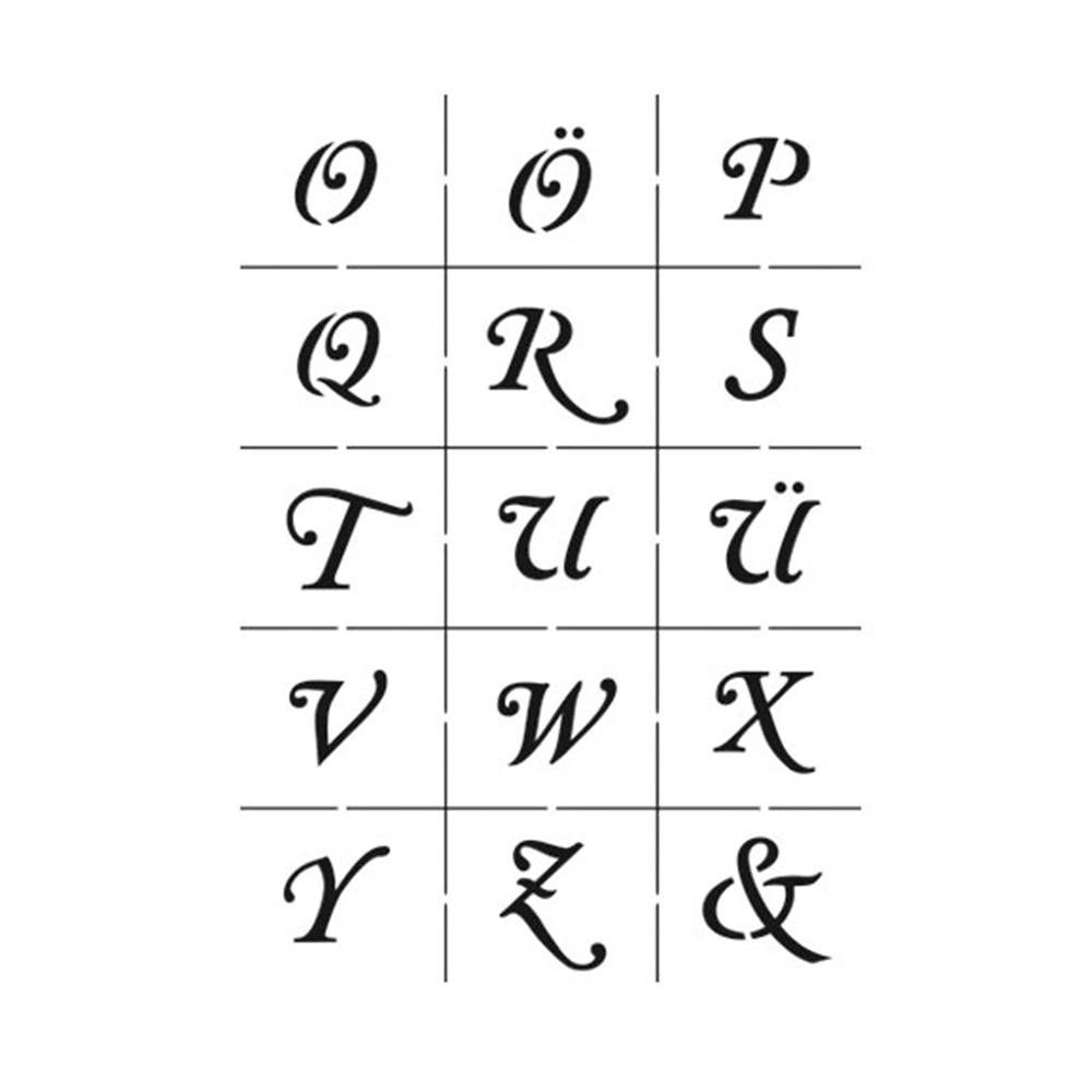 Universal-Schablonen-Set A5 Alphabet Großbuchstaben und Zahlen