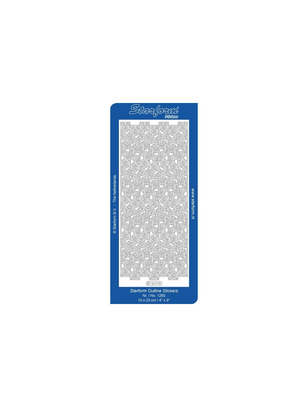 Konturensticker Sticker, Bordüre Rosen, 10x23cm, 1 Bogen